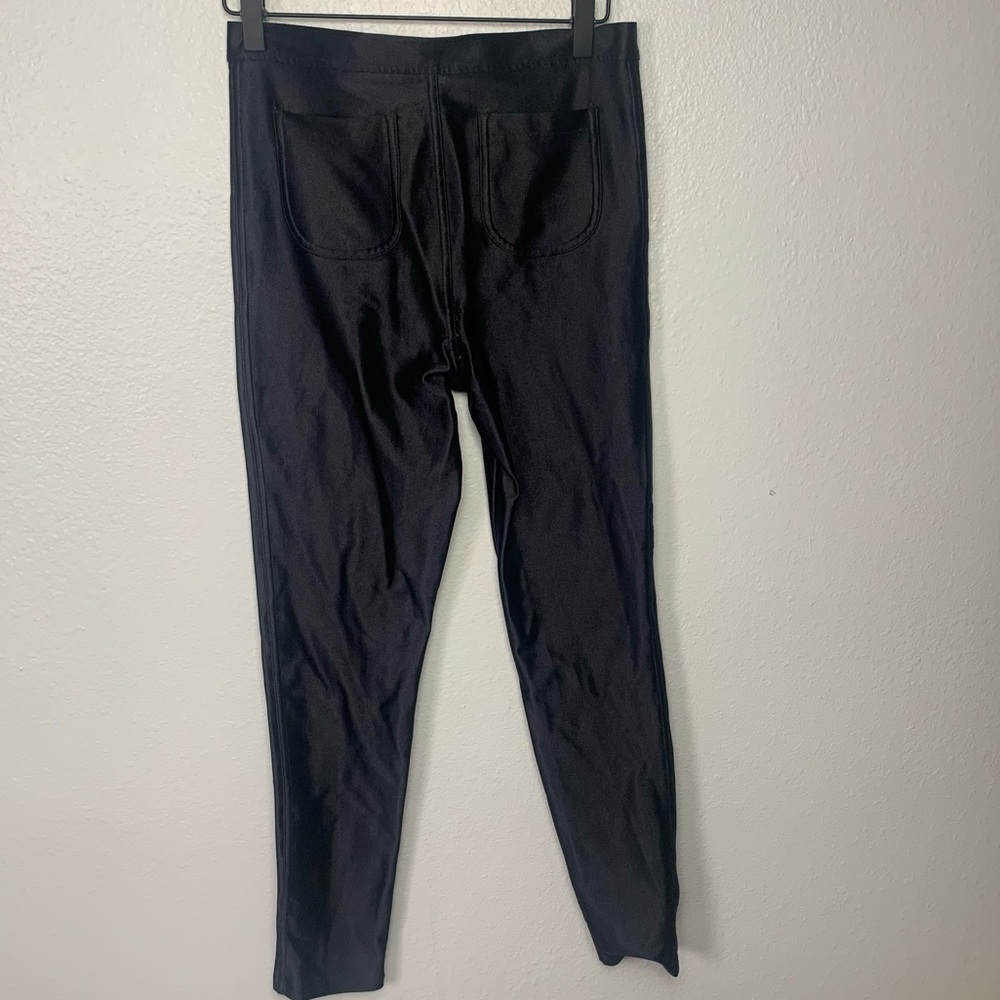 AMERICAN APPAREL DISCO PANTS BLACK SPANDEX HIGH WAISTED